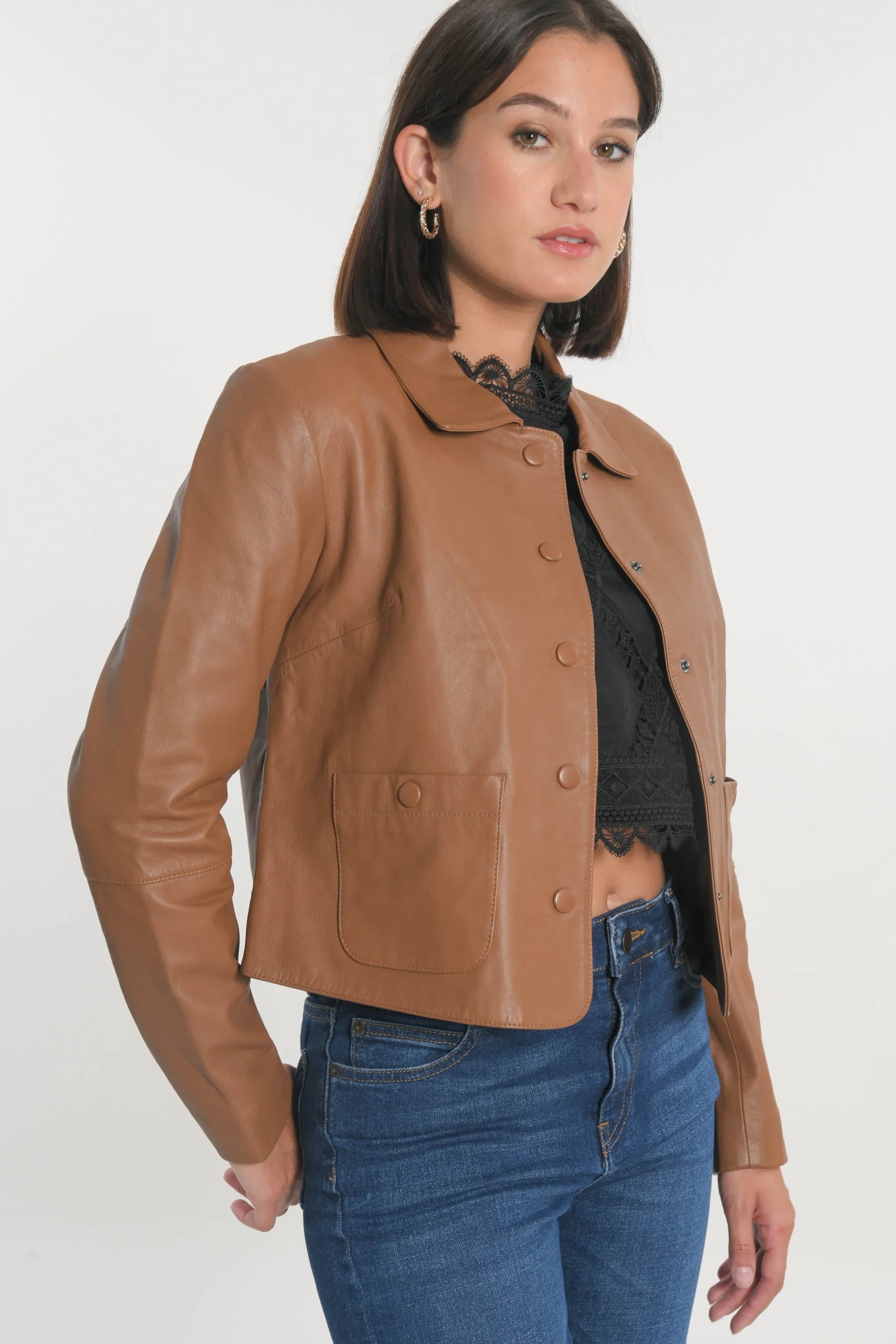 Cheap KOOKAÏ VESTE CUIR - OLIVIA - Camel